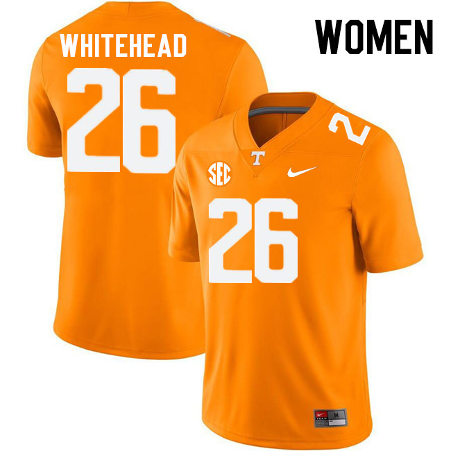 Women #26 Carson Whitehead Tennessee Volunteers College Football Jerseys Stitched Sale-Orange